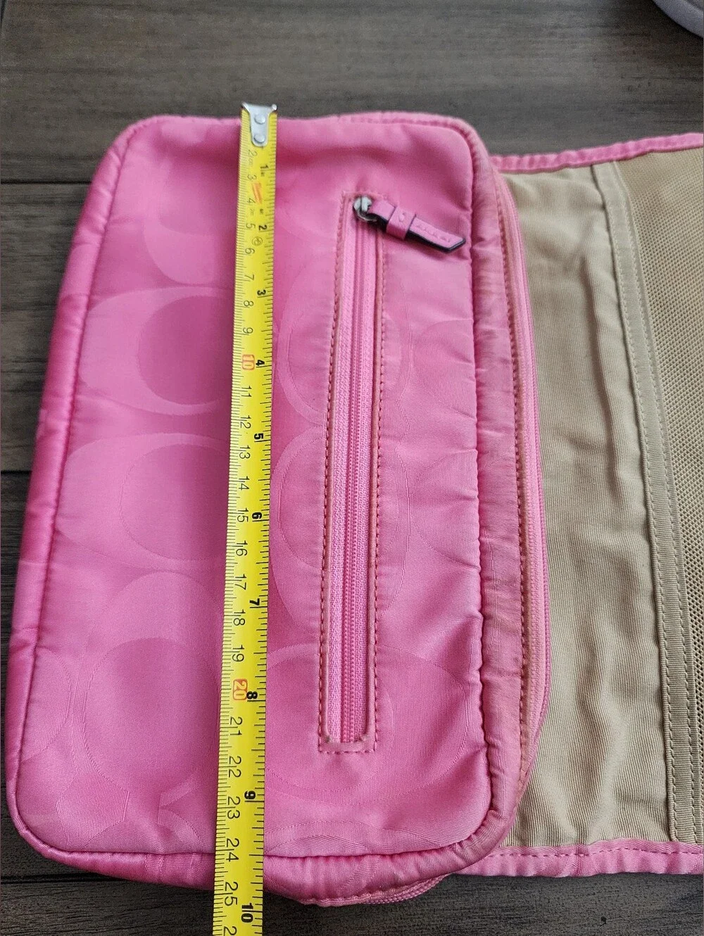 Coach Pink Signature Nylon Travel Case